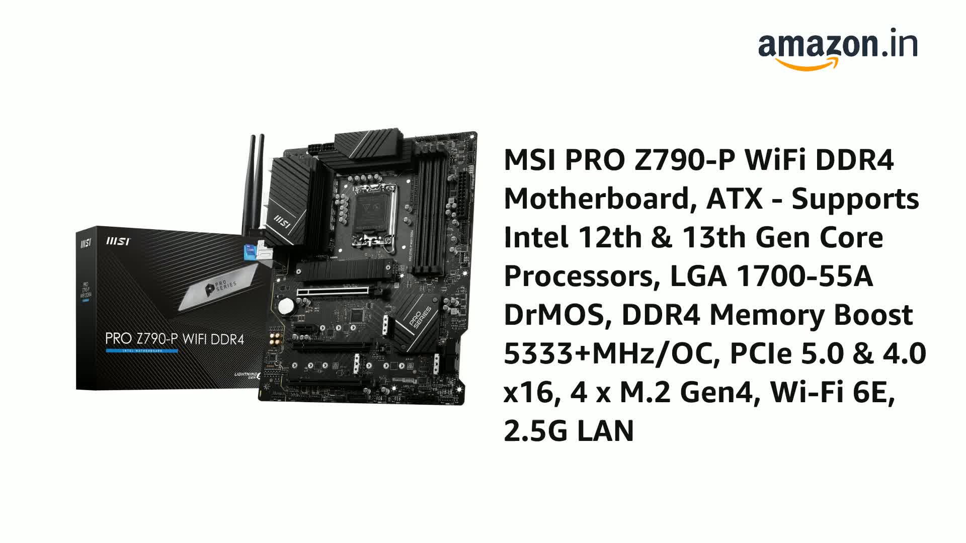 Amazon.in: Buy MSI PRO Z790-P WiFi DDR4 Motherboard, ATX