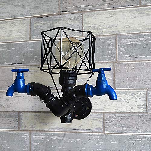 Lámpara de pared industrial retro E27 con tubería de agua decorativa 3
