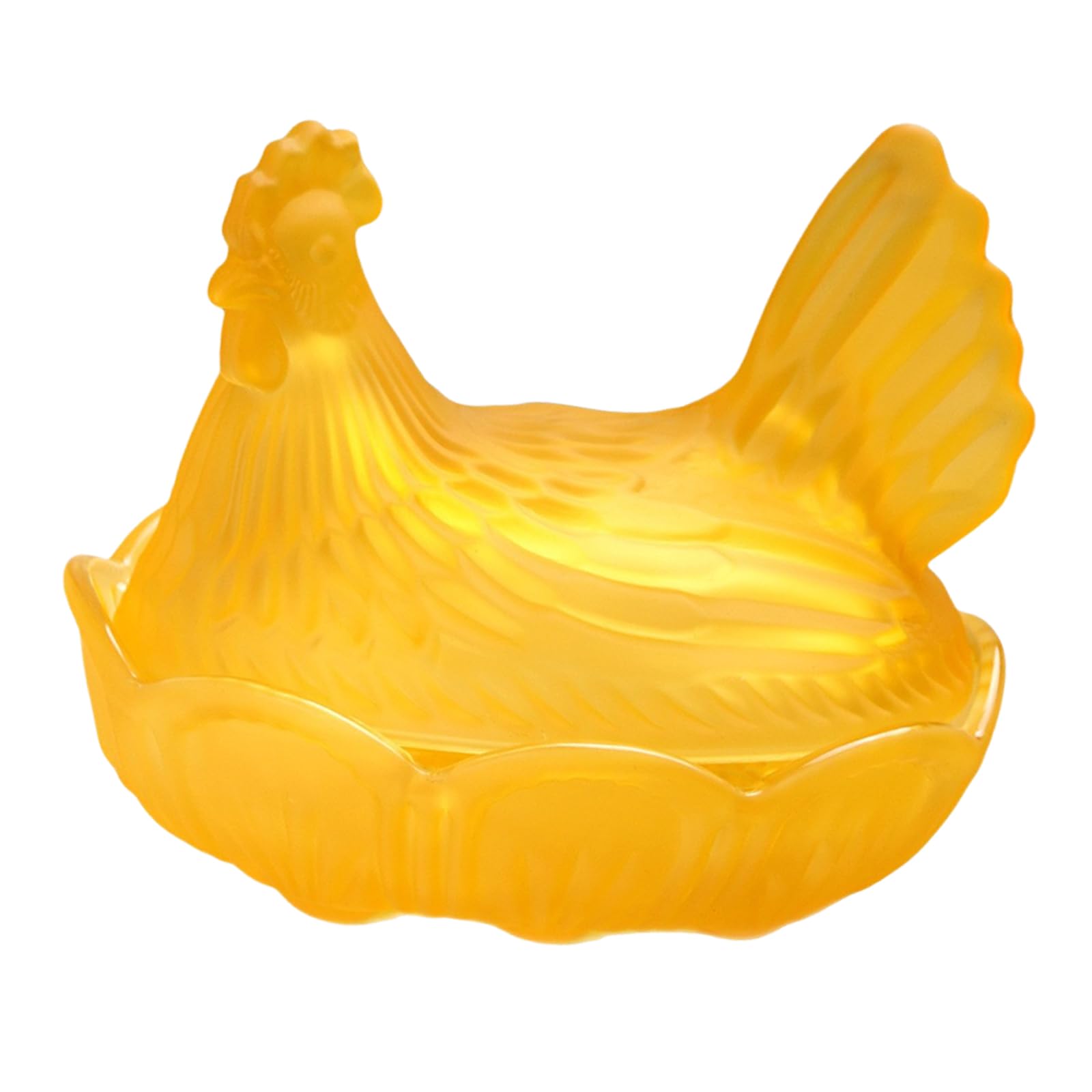 Decorative Lidded Candy Container, Glass Hen Nest Bowl for Farmhouse Kitchen Decor, Entryway Console, and Dresser Covered Candy Container Chicken Shaped Serving Bowl Treat Holder Nesting Tabletop Room