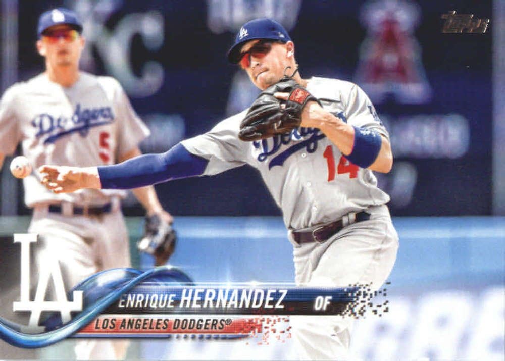 2018 Topps Series 2#680 Enrique Hernandez Los Angeles Dodgers Baseball Card - GOTBASEBALLCARDS Thumbnail