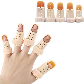 5 Pieces Finger Splint, Mallet Finger Support, Straighten Finger Plastic Finger Protector for Finger Arthritis, Trigger Finger and Finger Joint Pain