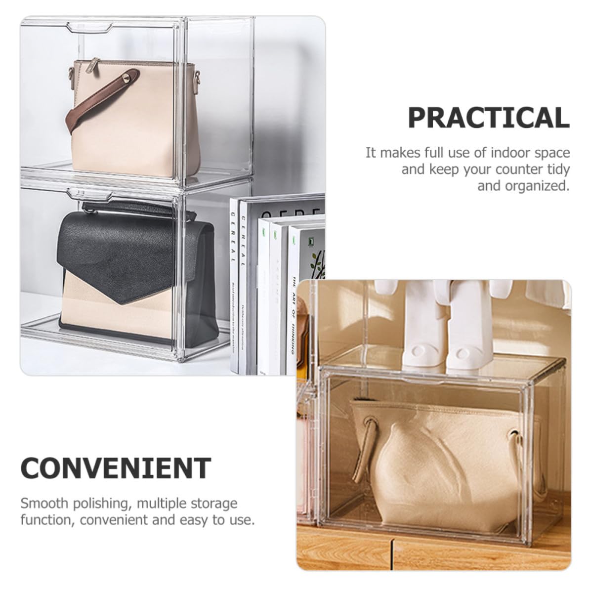 ERINGOGO Vetrinetta Espositiva per Figurine, Display Box Trasparente Medio, Pet, Porta Magnetica, Antipolvere, per Scarpe e Statuine, per Esposizione Indoor