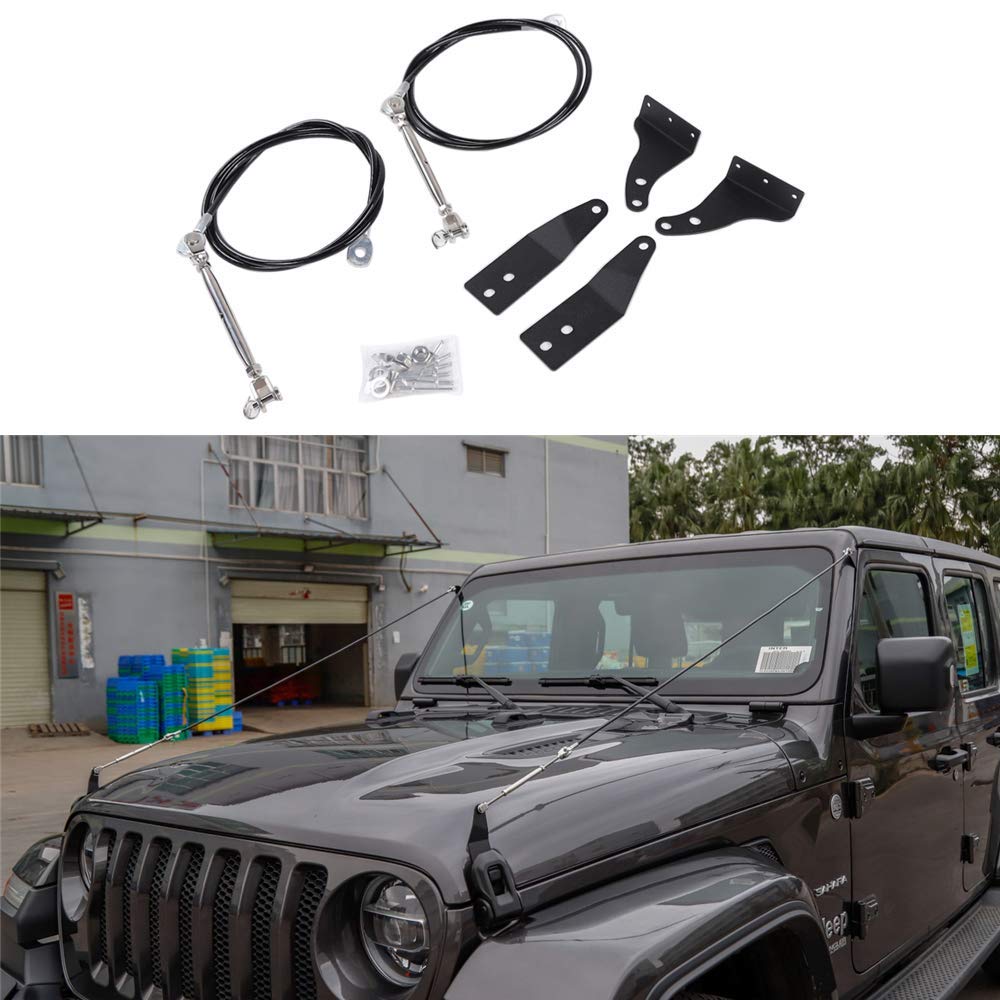 JUNLELI for Wrangler JL 2018 2019 2020 2021 2022 Limb Risers Kit Hood Protector Obstacle Eliminate Rope Car Accessories