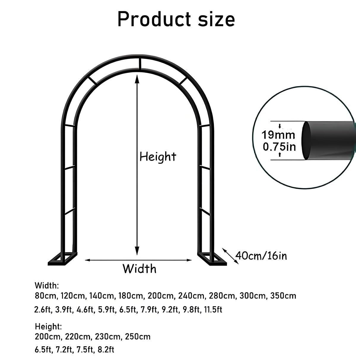 Metall-Gartenbogen für Kletterpflanzen, Hochzeit, Spalier, Rahmen, 200 x 230 cm, Stützgestell für Reben, Outdoor-Dekoration, Rosenbögen, braun, Gartenparty-Dekoration