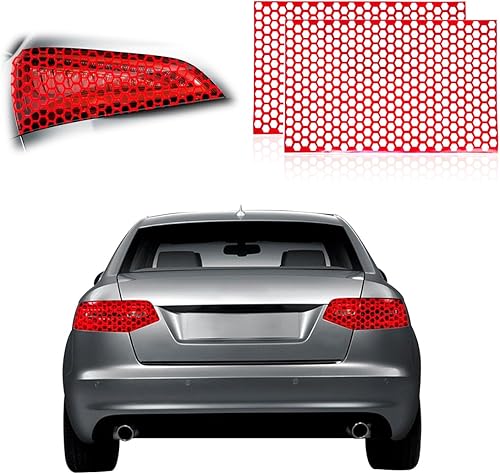 2 calcomanías para lámpara trasera de automóvil tipo panal de abeja, 18.9 x 11.8 pulgadas, lámina autoadhesiva para luz trasera, accesorios