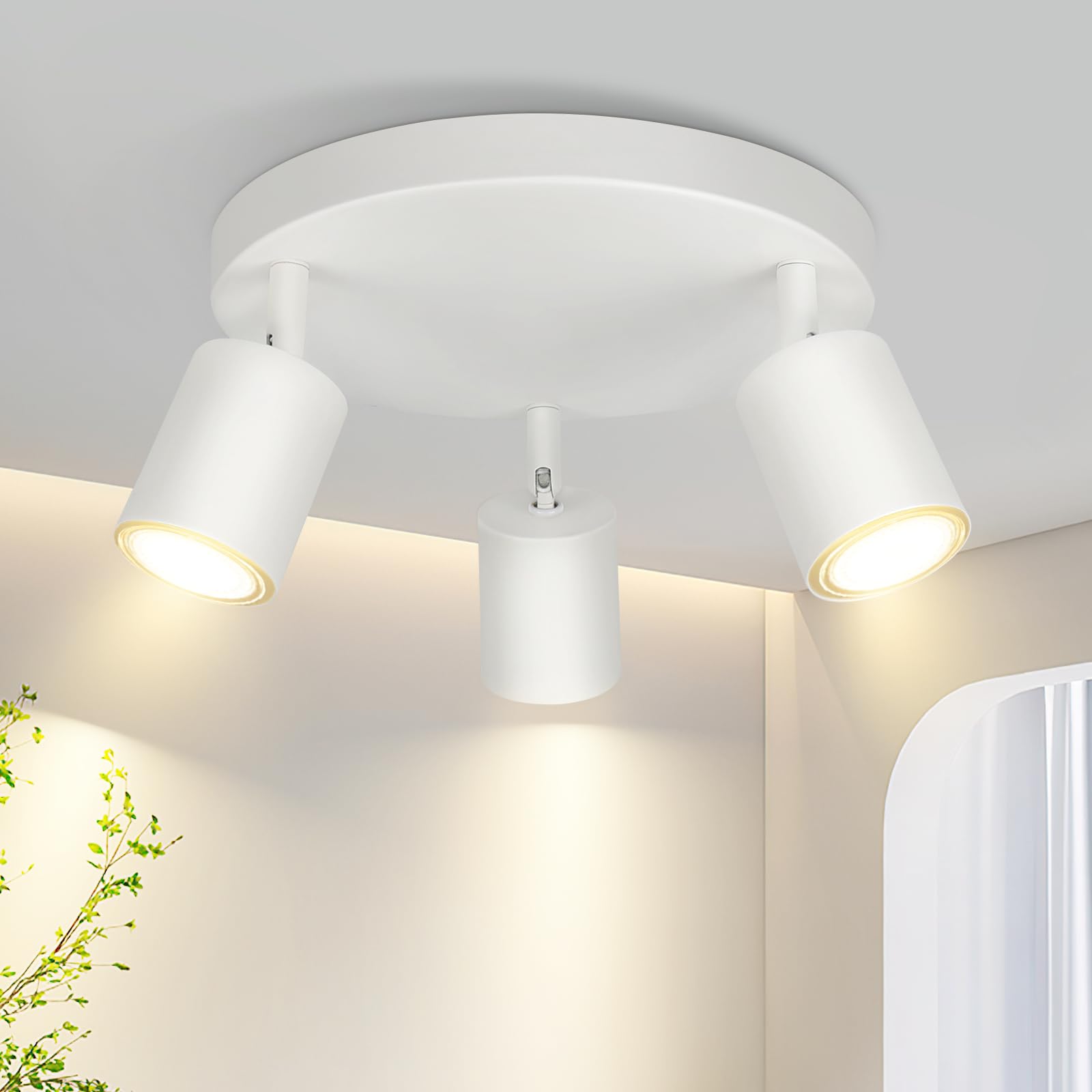 Homefire LED Deckenlampe 6 Flammig Deckenstrahler - 350° Schwenkbar Strahler GU10 Deckenleuchte Weiß flurlampe Spots Innen Deckenspot für Wohnzimmer Küche Schlafzimmer Ohne Leuchtmittel