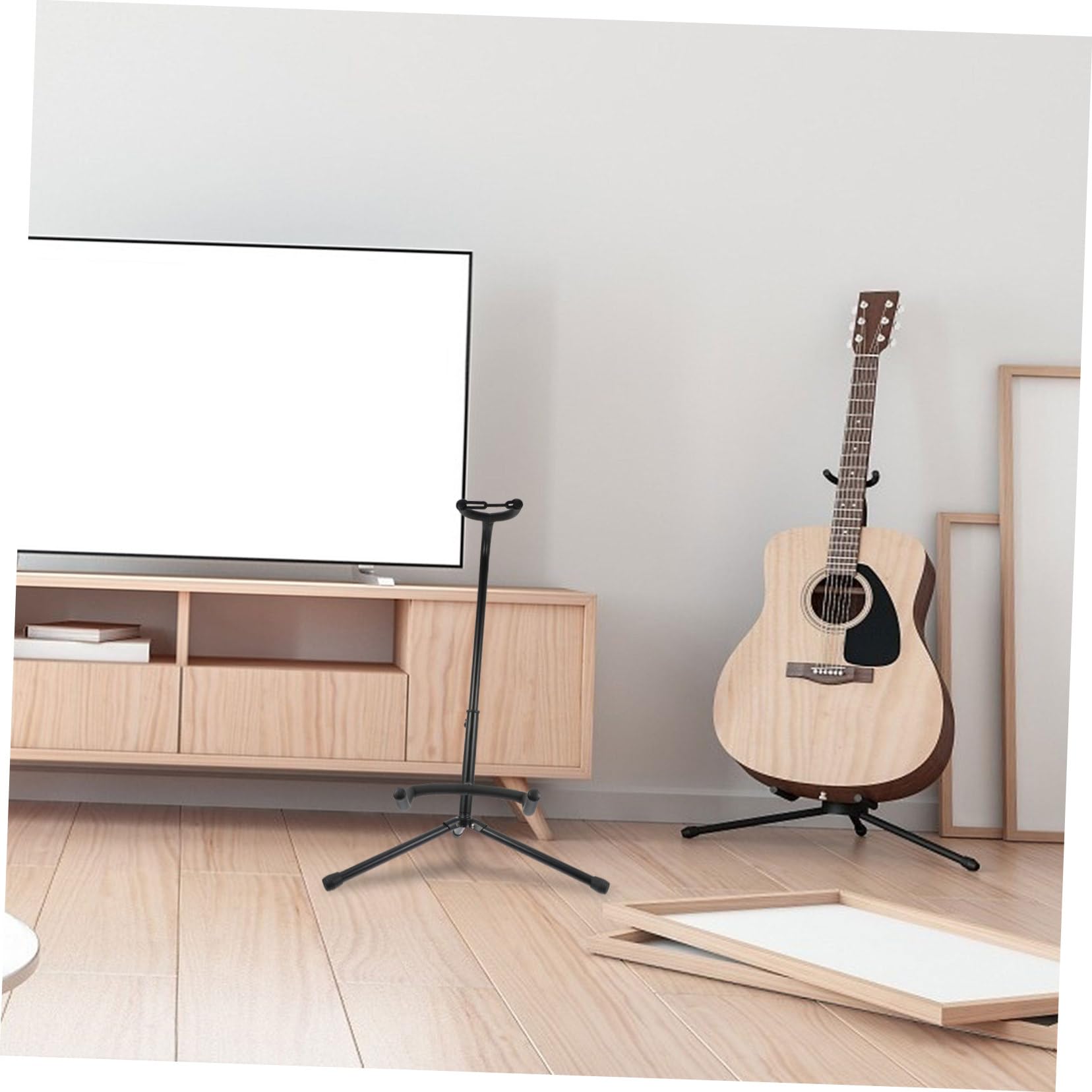 Supporto Pieghevole per Chitarra, Espositore Verticale Stabile e Leggero, in Ferro, Spugna e Abs, per Negozio di Chitarre