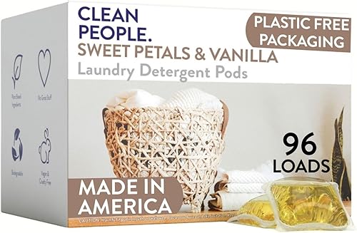Clean People - Cápsulas de detergente para ropa a base de plantas, hipoalergénicas, ultra concentradas, sin plástico, embalaje reciclable, lucha