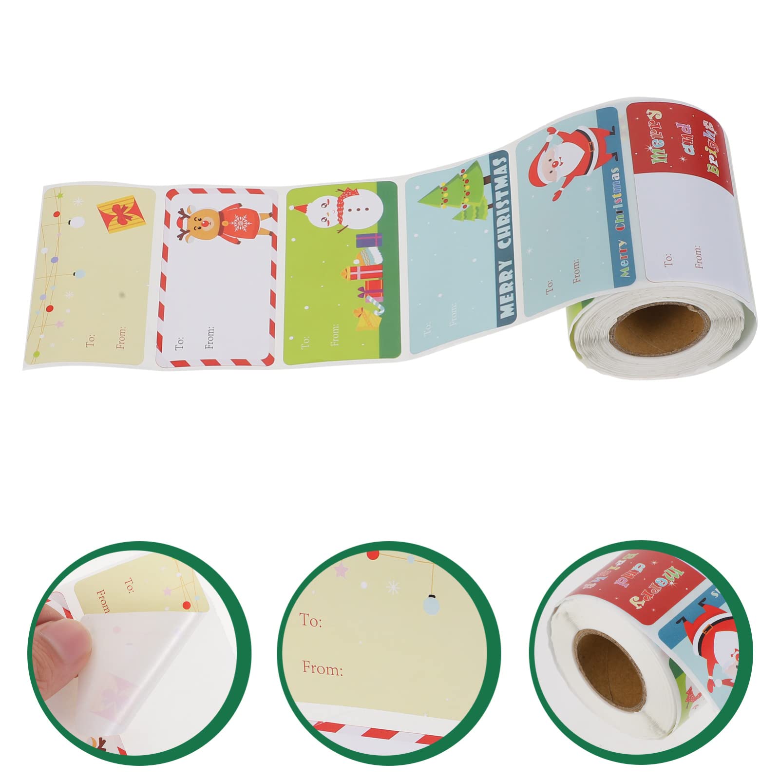 NUOBESTY 2rotoli Sticker Adesivi Per Natale Etichette Decorative Autoadesivper Regali Biglietti e Buste Confezione Da Stickers Con Design Unico Per Feste Natalizie