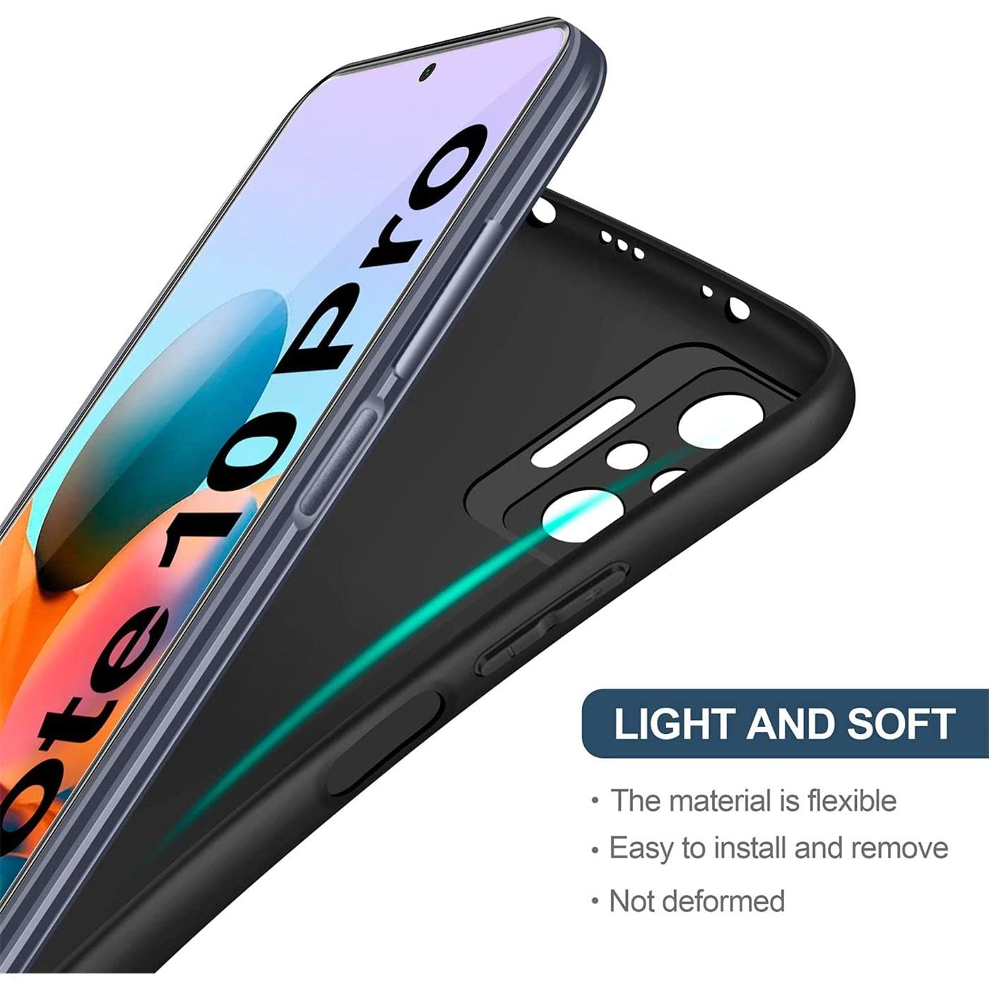 Verco Handyhülle Für Xiaomi Redmi Note 10 5G – Matte Silikon-Schutzhülle, Schwarz, Perfekter Schutz Und Griff