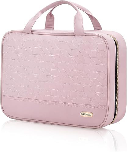 Miniatura 8 de BALULHG Neceser de viaje para mujer con gancho para colgar, organizador de artículos esenciales de viaje, resistente al agua, bolsa de maquillaje y