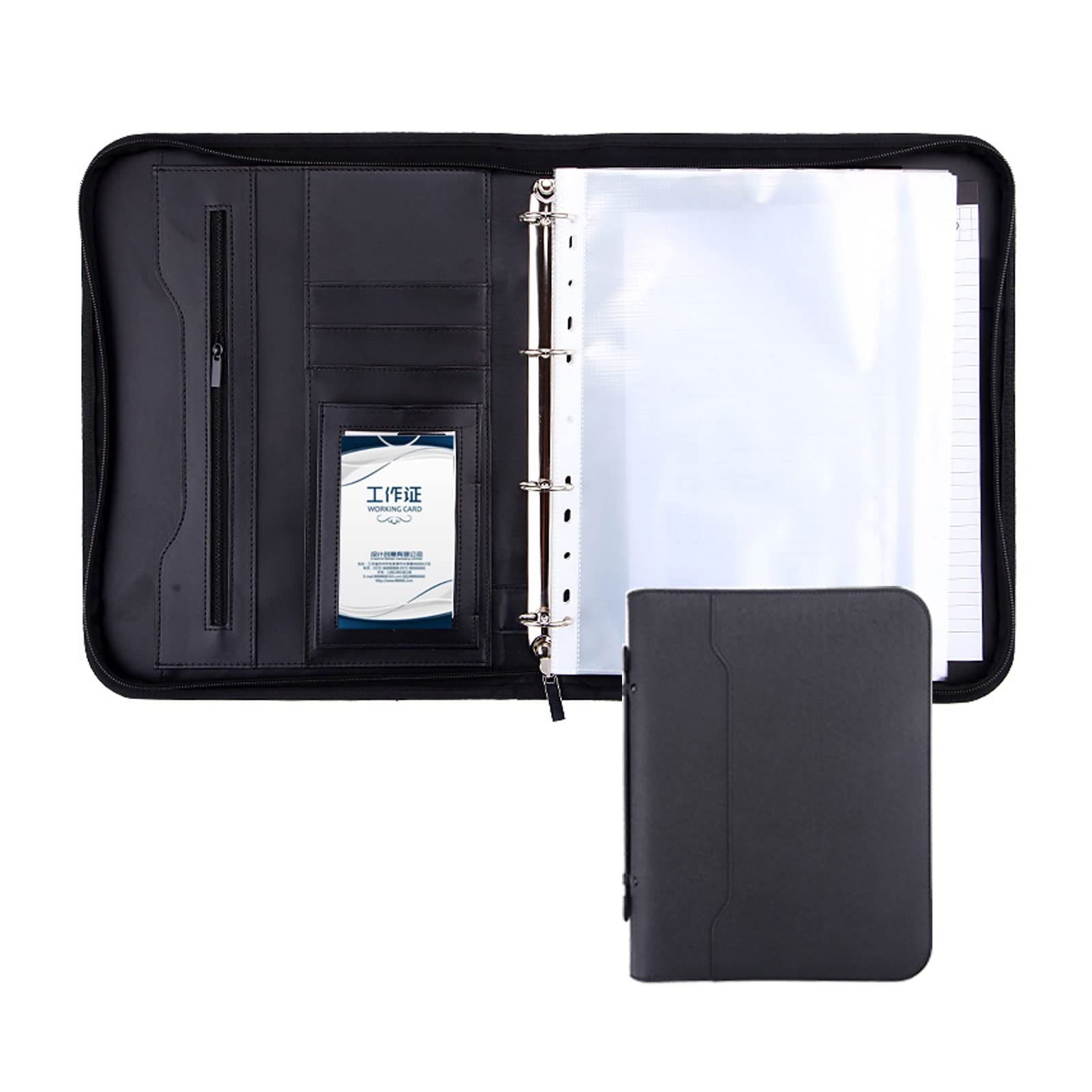 Dossier de conférence en cuir noir élégant pour iPad