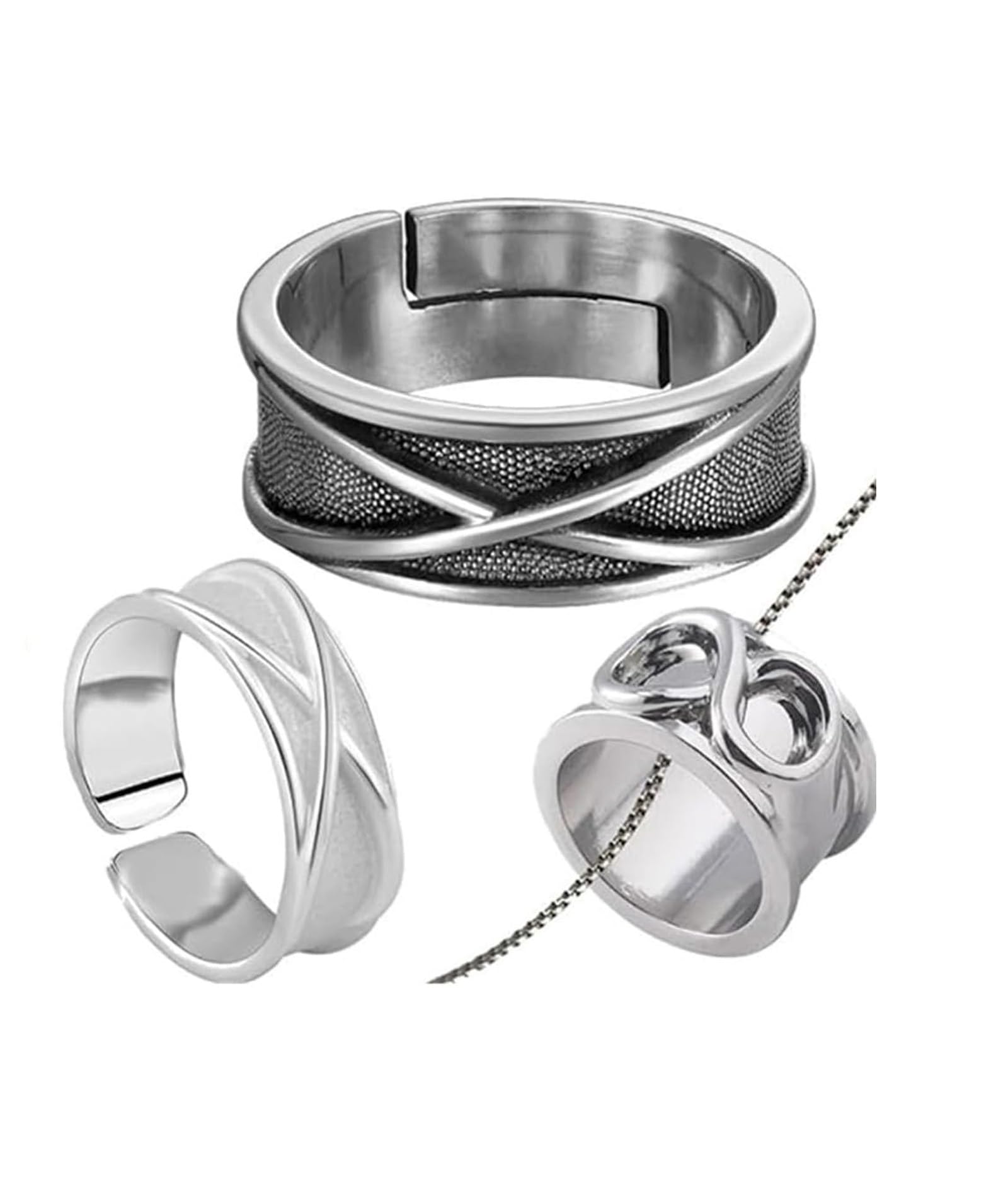 in-imagine 3PCS Black Goku Ring,figurine Anime Ring, Adjustable Anime Style Rings For Men, Ideal For Cosplay Events And Everday Wear, Two Anime Rings In Silver And Black Colors-picture-12