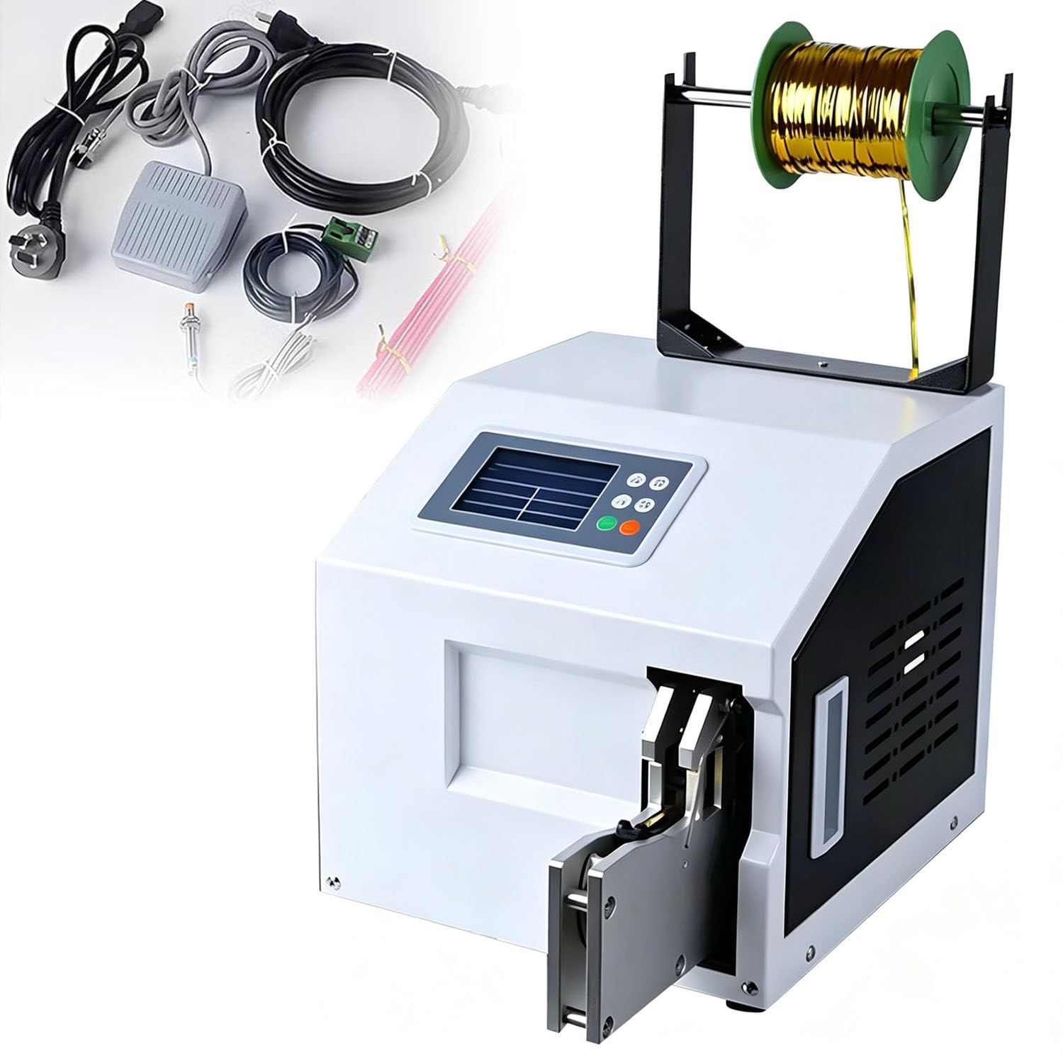 COAKUE Sealing Machine Automatic Twist Tie Bundle, Gold Wire Sealing Bundling Machine, Wire Harness Binding Machine, 1-Second Sealing, Includes Wire, for Bread Toys Treats Bundling A