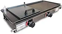 Chapa Gás Lanche Hamburguer 2 Bocas 30x70 Com Abafador Prensa LCG