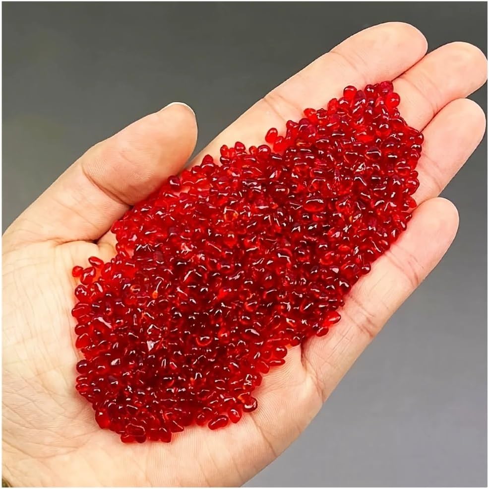 60g 3-5mm red Glass gravel, irregular glass chips, for fish tank decoration, vase filling and garden