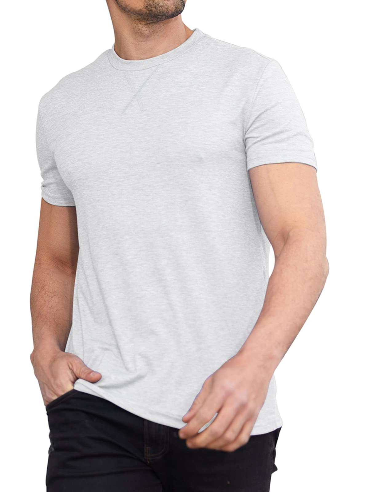 Men Soft T-Shirt Casual Short Sleeve Lightweight Basic Tee Shirts Big & Tall