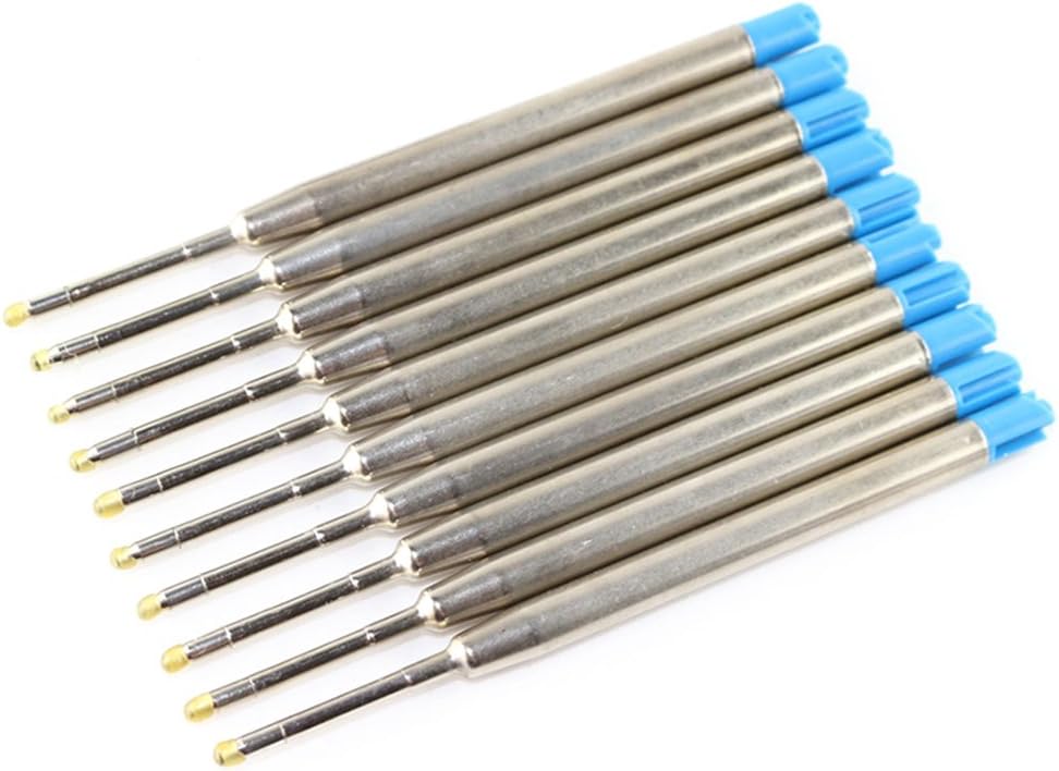 America Hello 10pcs Blue Ink Parker Style Standard 0.5MM Ballpoint Pen Refills NIB Medium