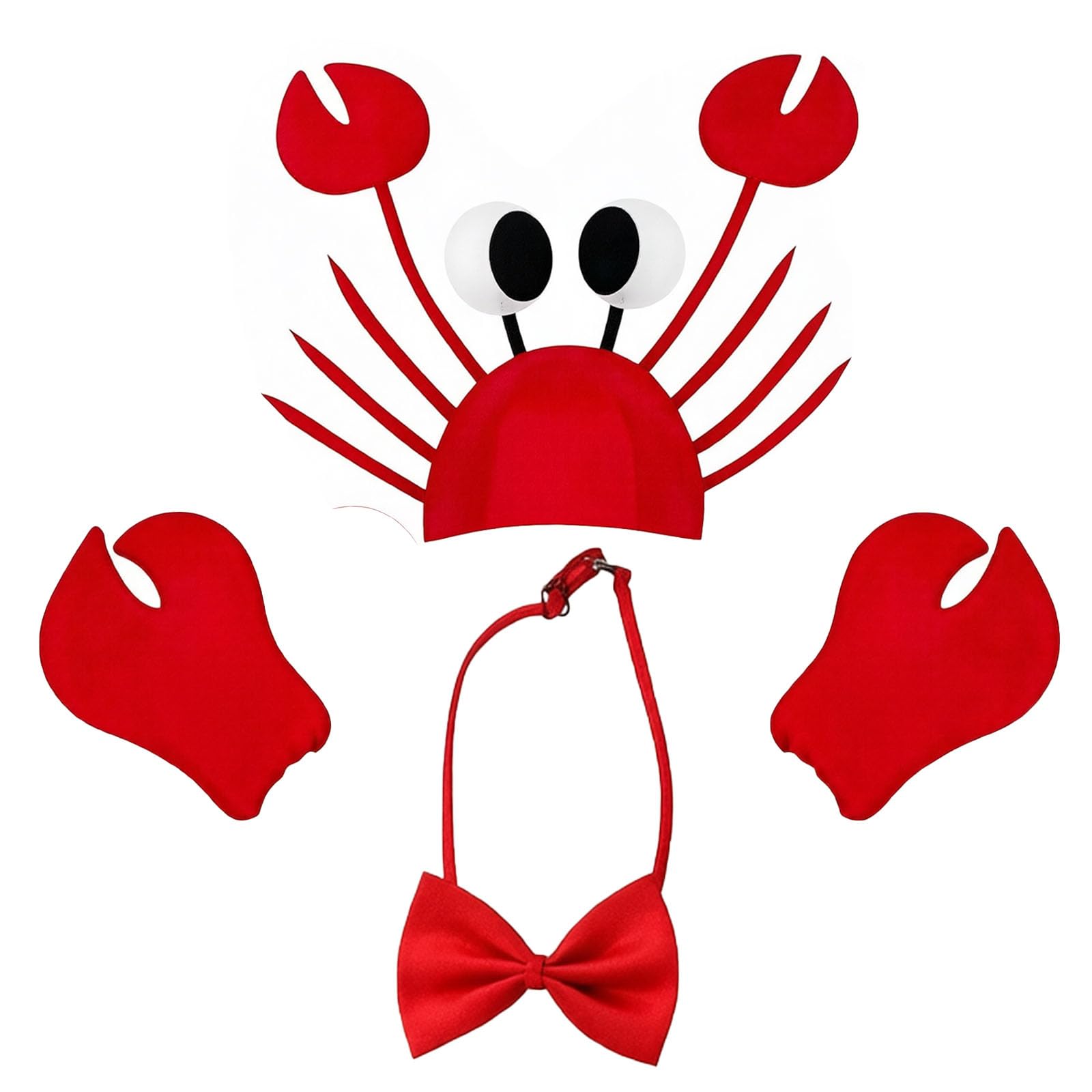 ZPSCXQ 3-Piece Lobster Costume, Under the Sea Costumes and Crab Costume Set, Adjustable Design for Themed Parties and Festive Events, Vibrant Red Colour