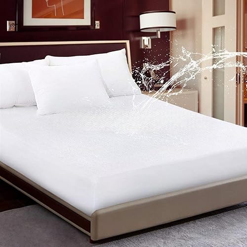 Miniatura 1 de Sacred Thread Protector de colchón impermeable elástico ajustado con bolsillos profundos para colchones de cualquier tamaño, acabado de algodón