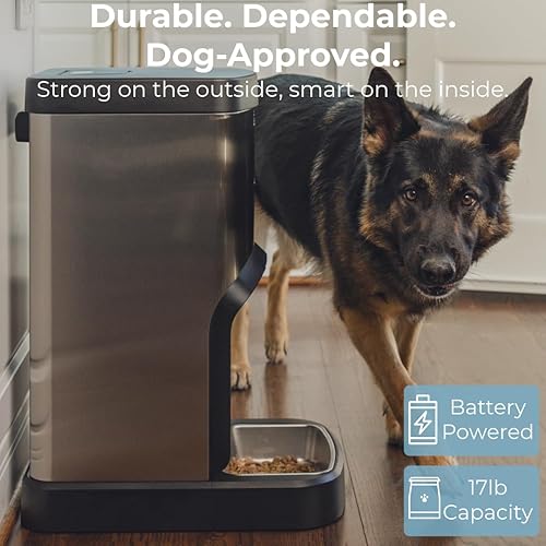 Miniatura 7 de SMARTFeeder - Comedero automático para perros y gatos de 20 litros, dispensador de alimentos para mascotas de acero inoxidable con aplicación Wi-Fi,