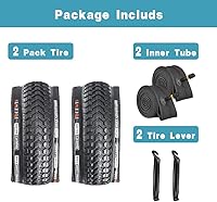 Vista 2 de SIMEIQI Paquete de 2 neumáticos de bicicleta de montaña de 26 x 1.95 pulgadas, 20 x 2.125 pulgadas, 60 TPI para neumáticos de bicicleta de montaña