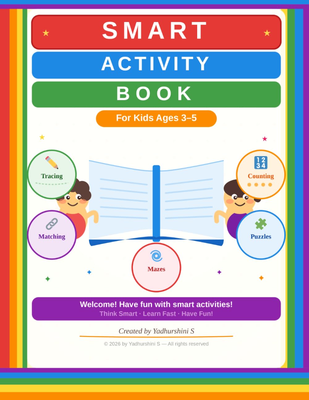 smart activity book: for kids age 3-5