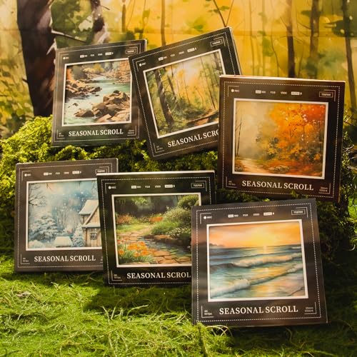 Alideco 180pcs Scrapbook Paper Vintage The Seasonal Scroll Scrapbooking Paper