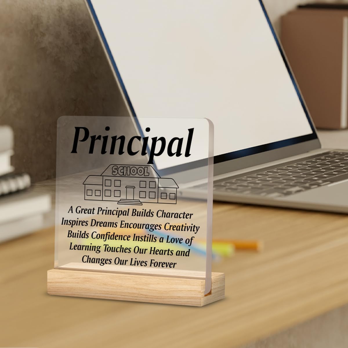 Best Principal Gifts, Principal Appreciation Gifts for Women Men, a Great Principal Clear Desk Decorative Sign Office Decor - Image 3