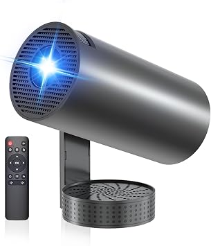 Mini Projector 4K Support, 1080P Smart Projectors with WiFi 6 and Bluetooth 5.4, Small TV Projectors with 270  Rotatable Stand & Keystone, Portable Projector for Bedroom/Home Cinema/Office/Outdoor