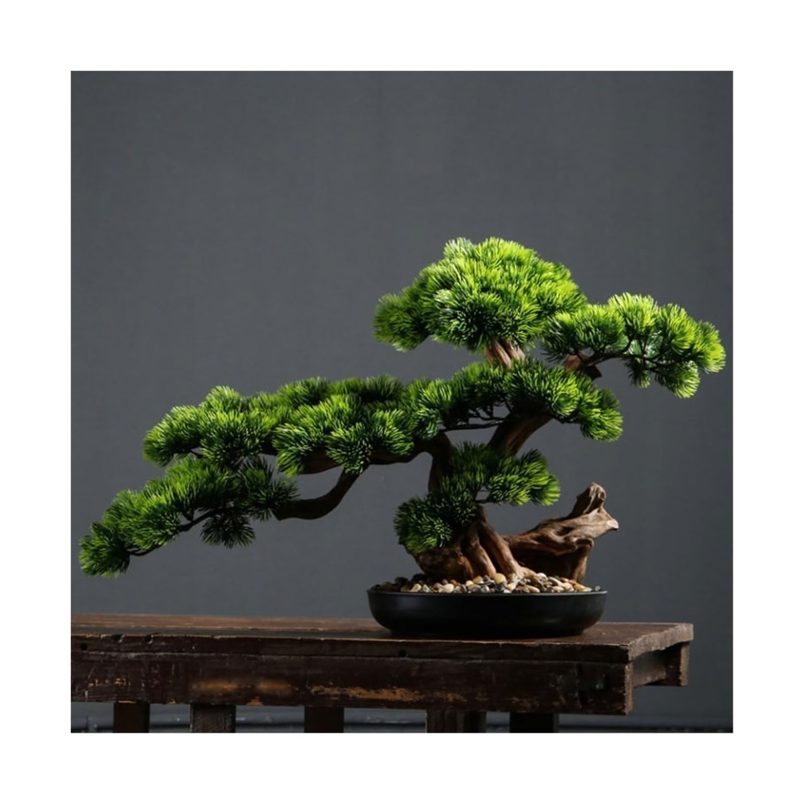 HCZKIUJY Bonsai High-grade Fake Tree Greenery Decorative Entrance Simulation Tree Decorative Ornaments Zen Feng Shui Bonsai Plant