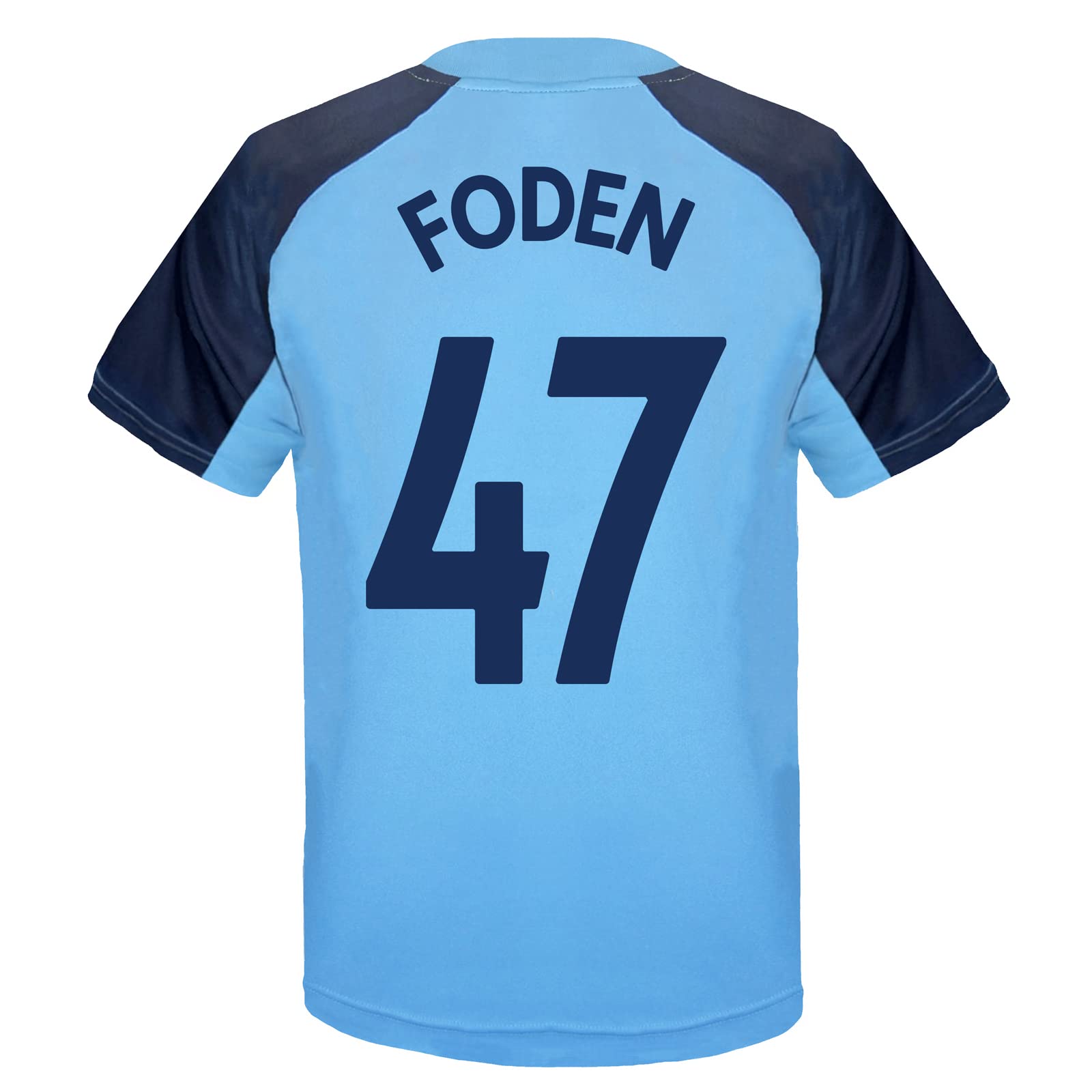 MANCHESTER CITY FC Boys Foden 47 Poly T-Shirt Sky Blue 12-13 Years