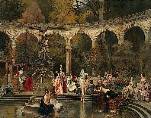 Tableau en toile Le bain des dames de cour François Flameng 60x90cm