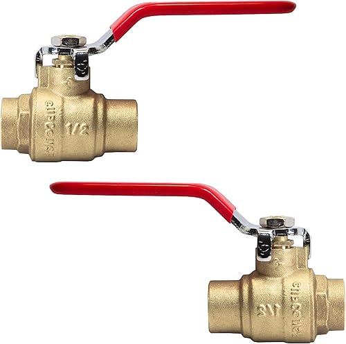 Miniatura 7 de HeSun Paquete de 2 válvulas de bola de sudor de 34 pulgadas, válvula de cierre de puerto completo de latón, 34 pulgadas SWT x 34 pulgadas SWT, 600