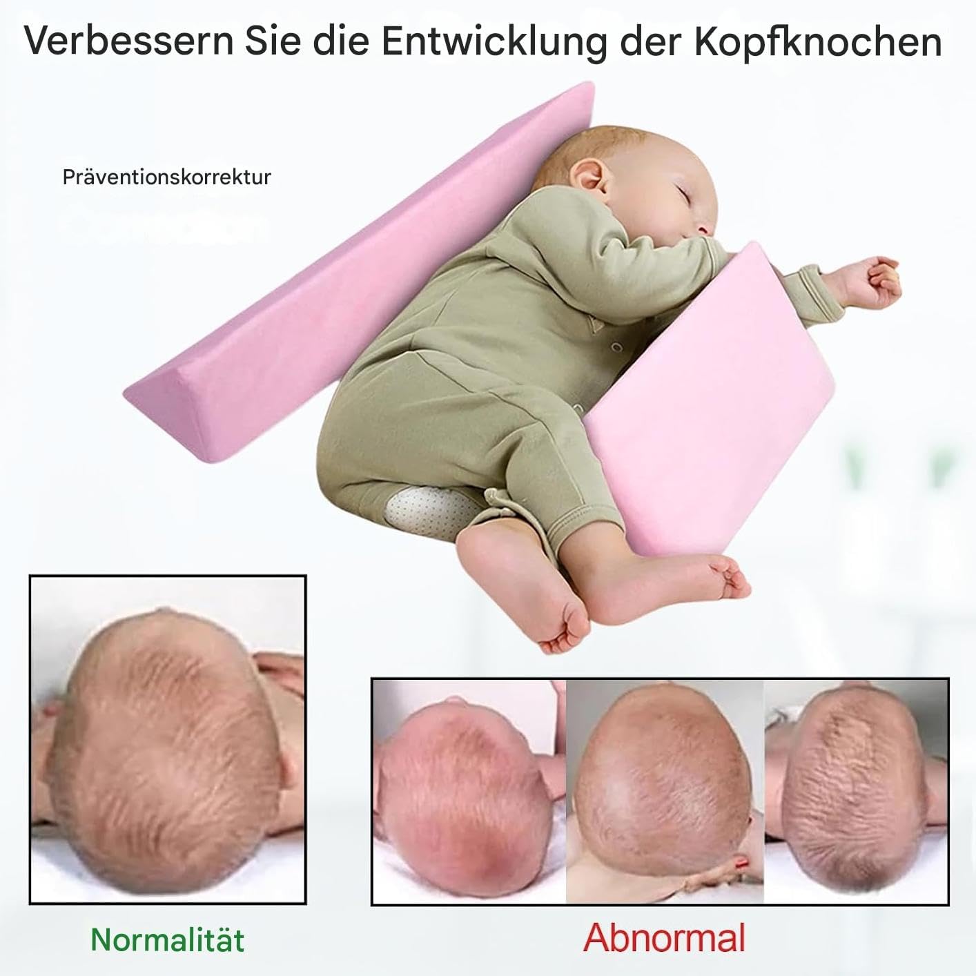 Générique Coussin Cale pour Bébé - Soutien Lombaire Réglable Doux et Respirant avec Housse Amovible Lavable, Cadeau Bébé (ggray)