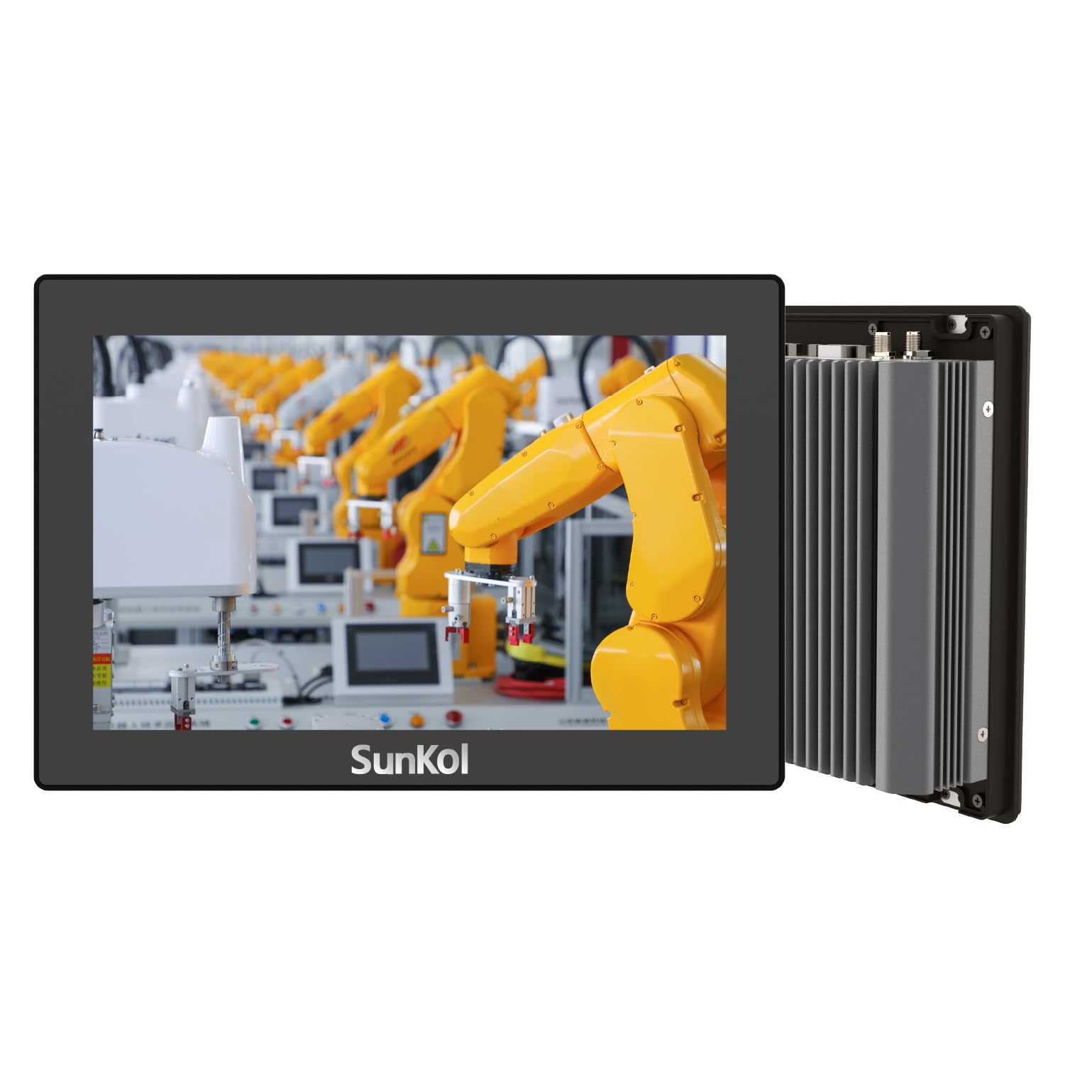 10.1 inch Narrow Bezel Industrial Panel PC, Fanless Embedded Touchscreen, I5-1235U, IP65 Front, VESA Mount for Warehouse, Logistics, Automation (No RAM&Storage&System)