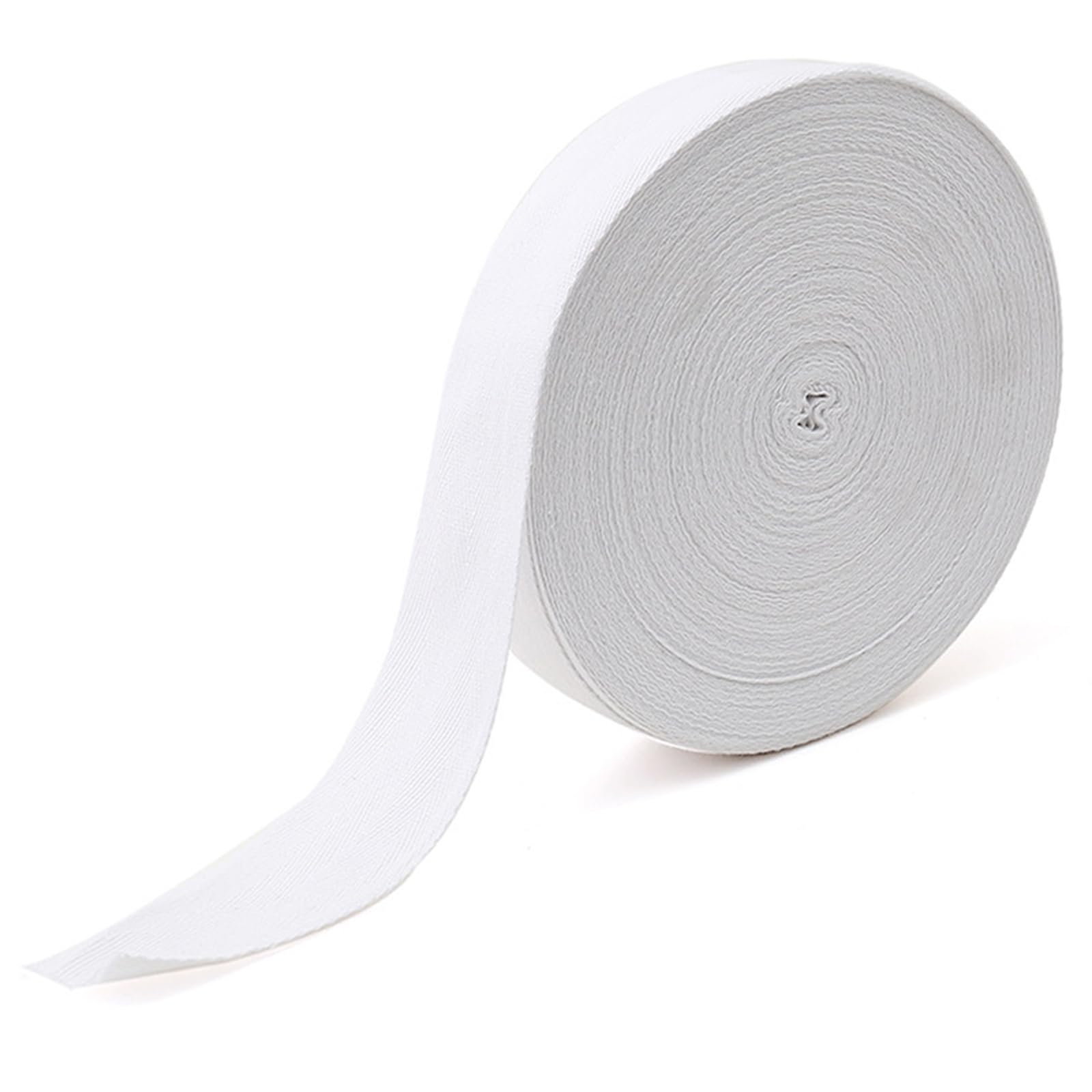 10 m Ribbons for Crafts, 20 mm Wide Bias Tape, Cotton Folded Webbing, Herringbone Webbing with Herringbone Stitch, Seam Tape, Cotton Tape for DIY Crafts, Bias Tape for Sewing - Pure White