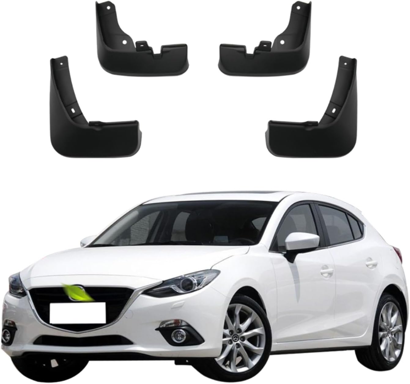 4PCS Car Mud Flaps Splash Guards Mudguards Car Mud Flaps Compatible with Mazda 3 Hatchback 2014 2015 2016 2017