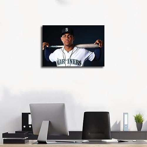 Miniatura 3 de Julio Rodríguez - Póster en lienzo con diseño de estrellas de béisbol para decoración de pared, pintura para sala de estar, dormitorio, sin marco 12