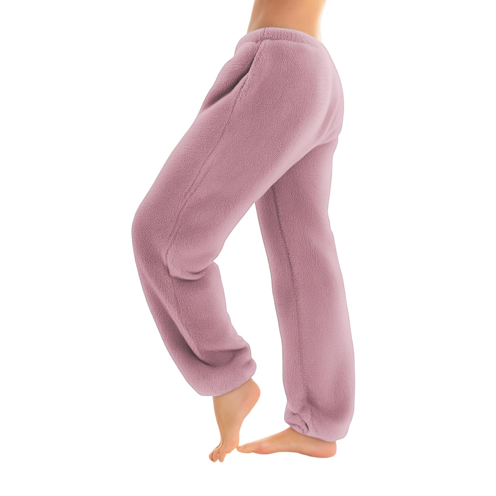 SGASY Womens Fuzzy Lounge Pants Comfy Warm Fleece Pajama Long Pants Drawstring Elastic Waist Wide Leg Bottoms
