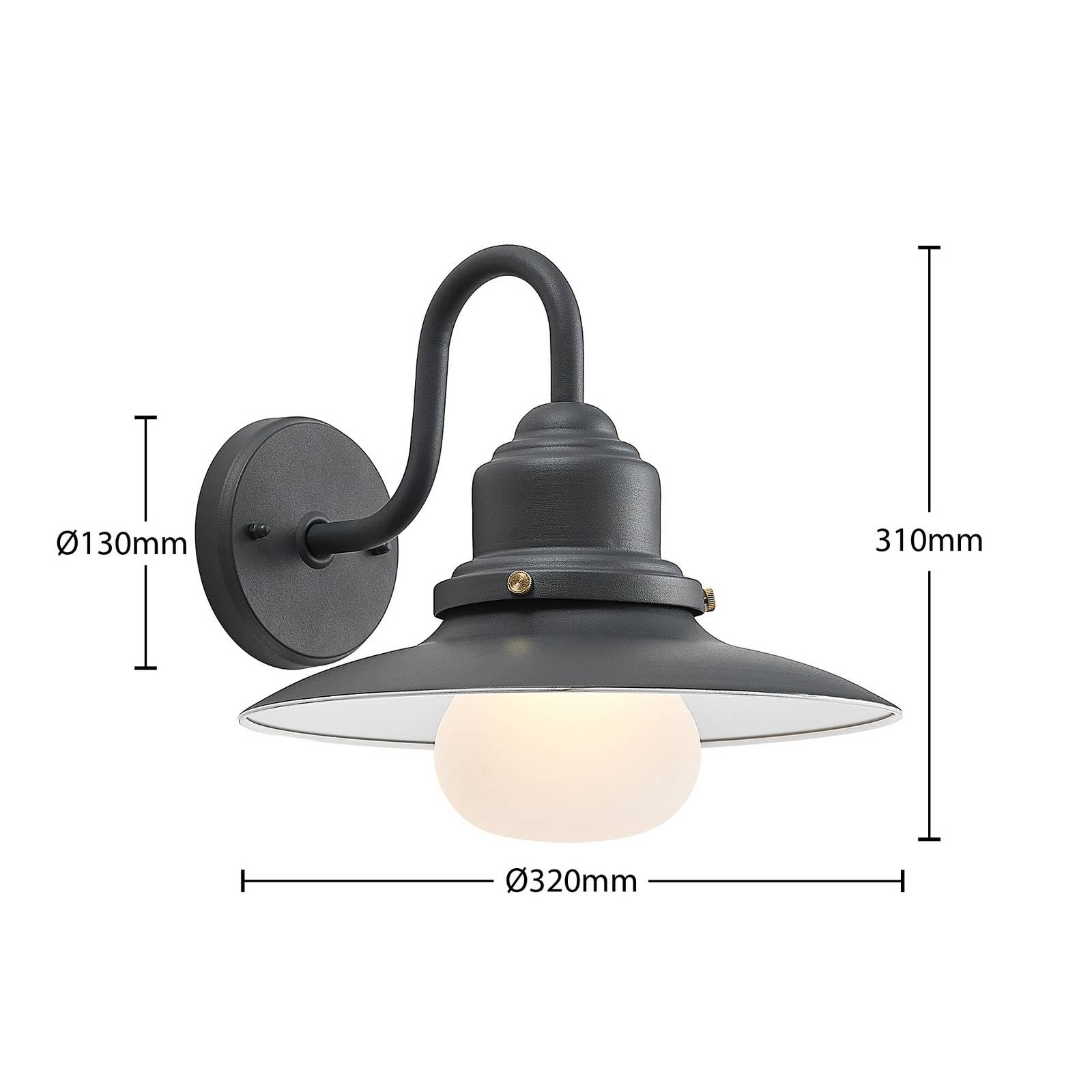 Lindby Wandleuchte außen Roisin (spritzwassergeschützt (Retro, Vintage Antik) in Alu aus Metall (1 flammig E27) - Außenwandleuchten Wandlampe Led Außenlampe Outdoor für