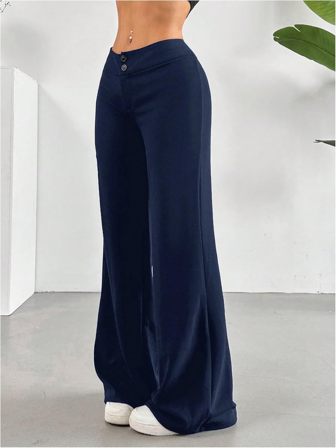 SHENHE Women's Y2k Low Rise Pants Flare Leg Dressy Business Casual Going Out Pants Trousers - Image 2