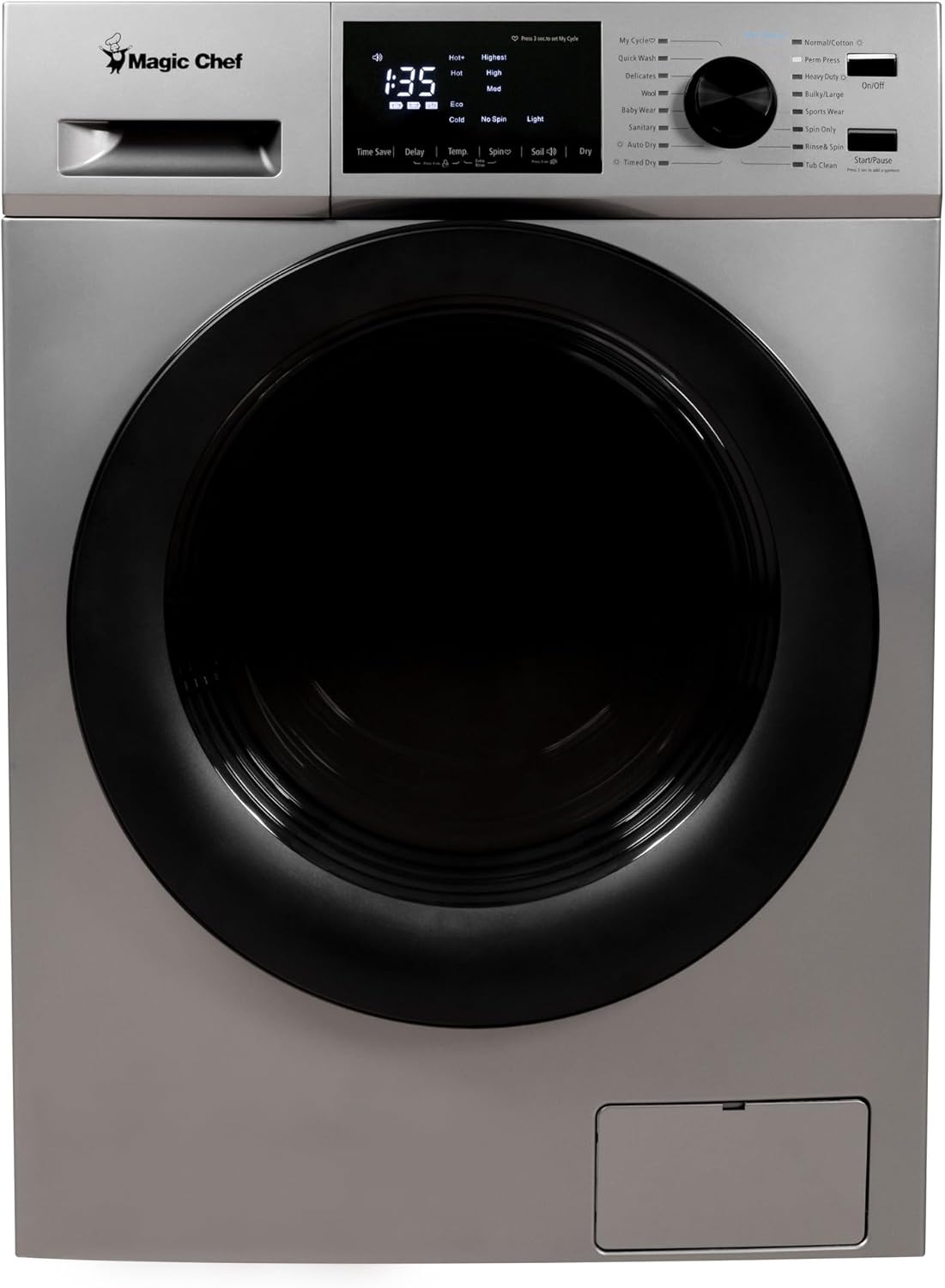 2.7 cu. ft. All-in-One Washer and Dryer Combo in Silver