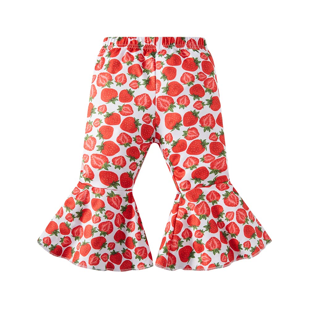 Baby Girls primo compleanno abiti mucca dolce ciambella fragola pagliaccetto pantaloni svasati con fascia set 4 pezzi, fragola, 12-18 mesi, Fragola, 12-18 mesi
