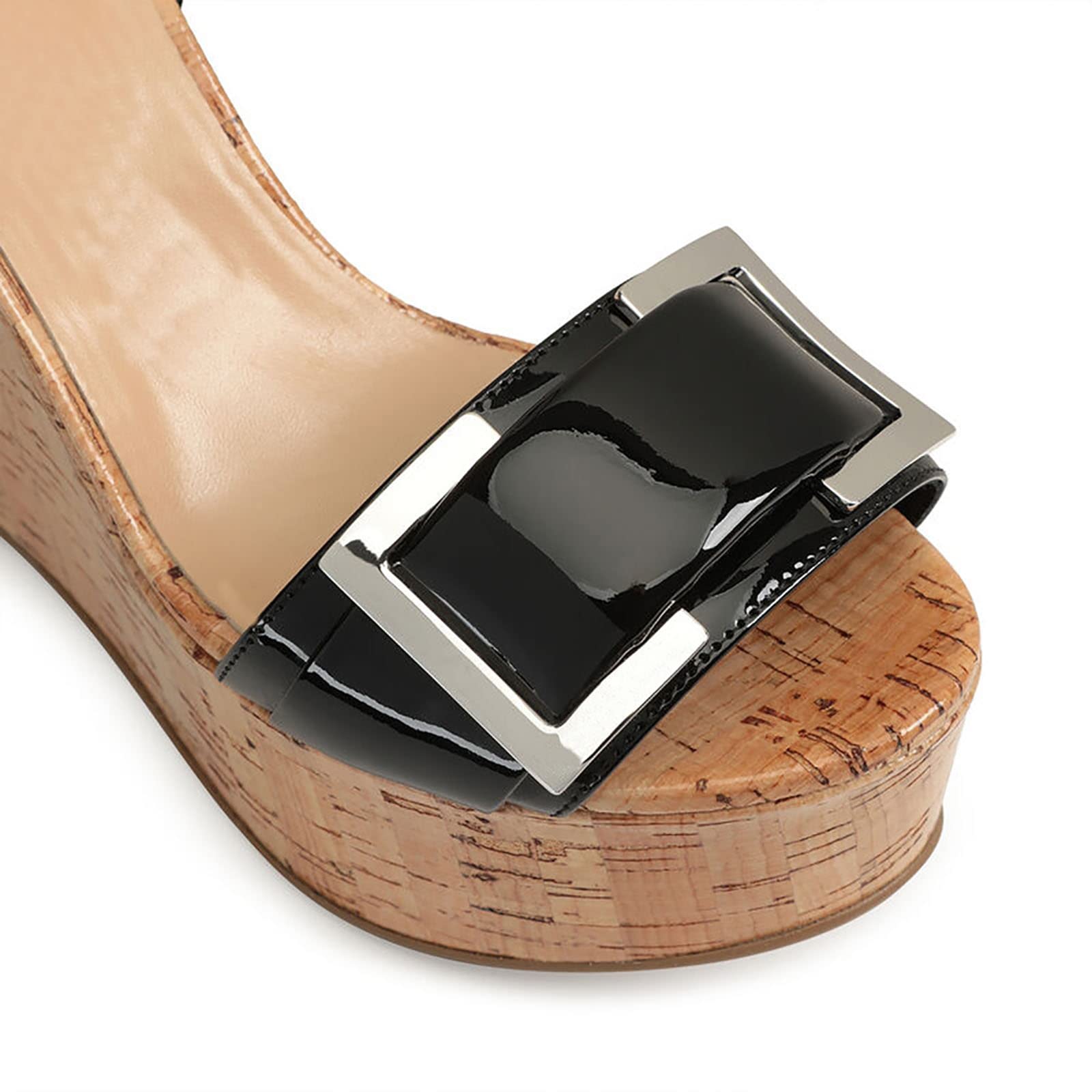 Damskie sandały z odkrytymi palcami, letnie espadryle, pasek na kostkę, eleganckie sandały na platformie, słomkowe buty dla kobiet, koturny
