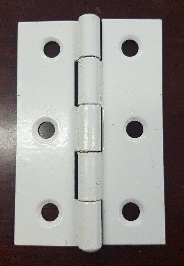 White Butt Hinge 3" x 2" 76mm x 50mm One Pair