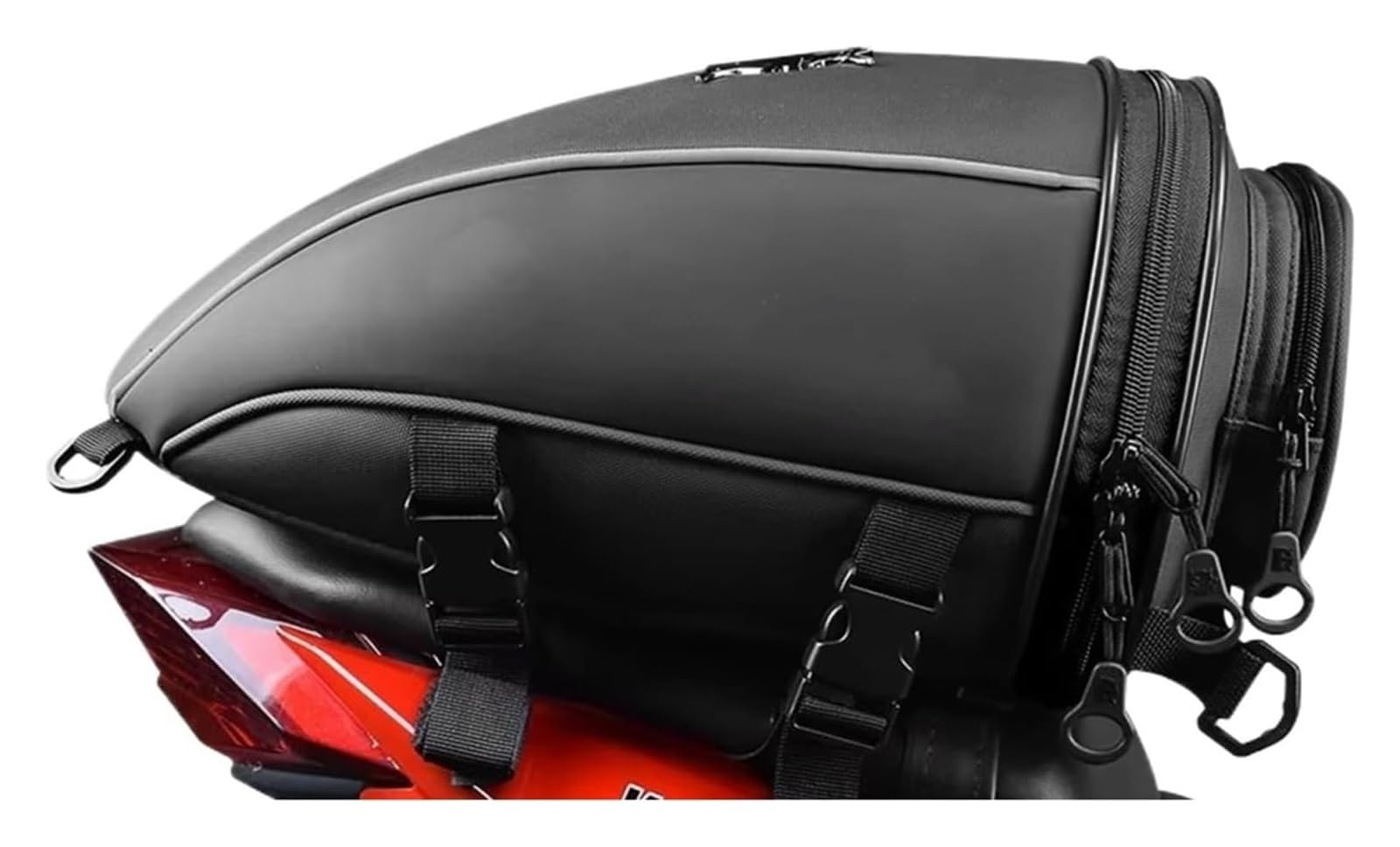 Moto Paraurti Borsa Moto Posteriore Sedile Valigia Viaggio Tracolla Impermeabile Zaino Bagaglio da Sella Borsa(Black)