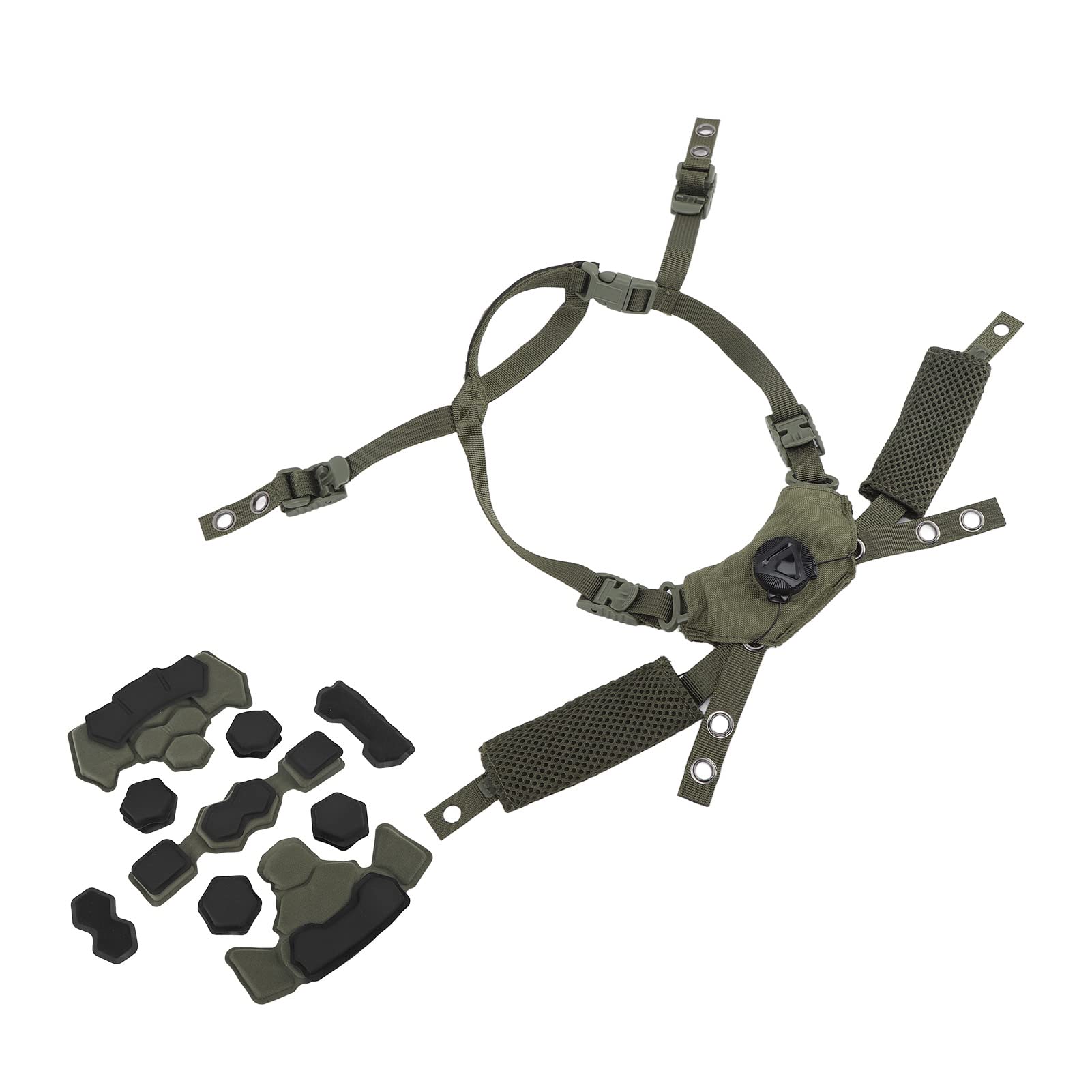 SPYMINNPOO Adjustable Helmet Dial Suspension System with Sponge Pad Chin Strap Compatible with Fast MICH Wendy Helmet