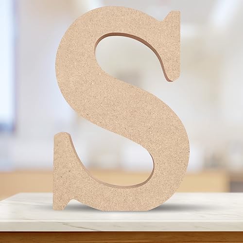 Miniatura 10 de Letras de madera 3D sin terminar de 4 pulgadas, letras del alfabeto de madera para decoración de pared, manualidades de madera, letras de pie,