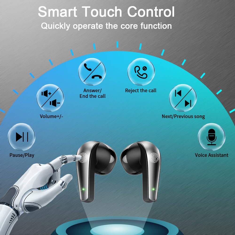 Bluetooth Kopfhörer In Ear Kabellos 2023 – Bluetooth 5.3, 42h Spielzeit, ENC Mikrofon, IP7 Wasserdicht – Mit LED Display & Deep Bass